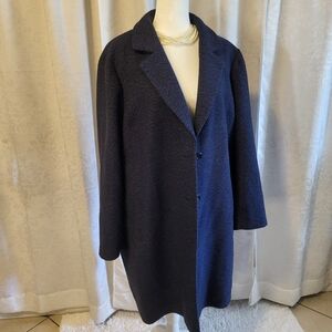 J. Jill Women Single Breasted Tweed Jacket, Coat, Size XL, Blue, Winter, Outerwe